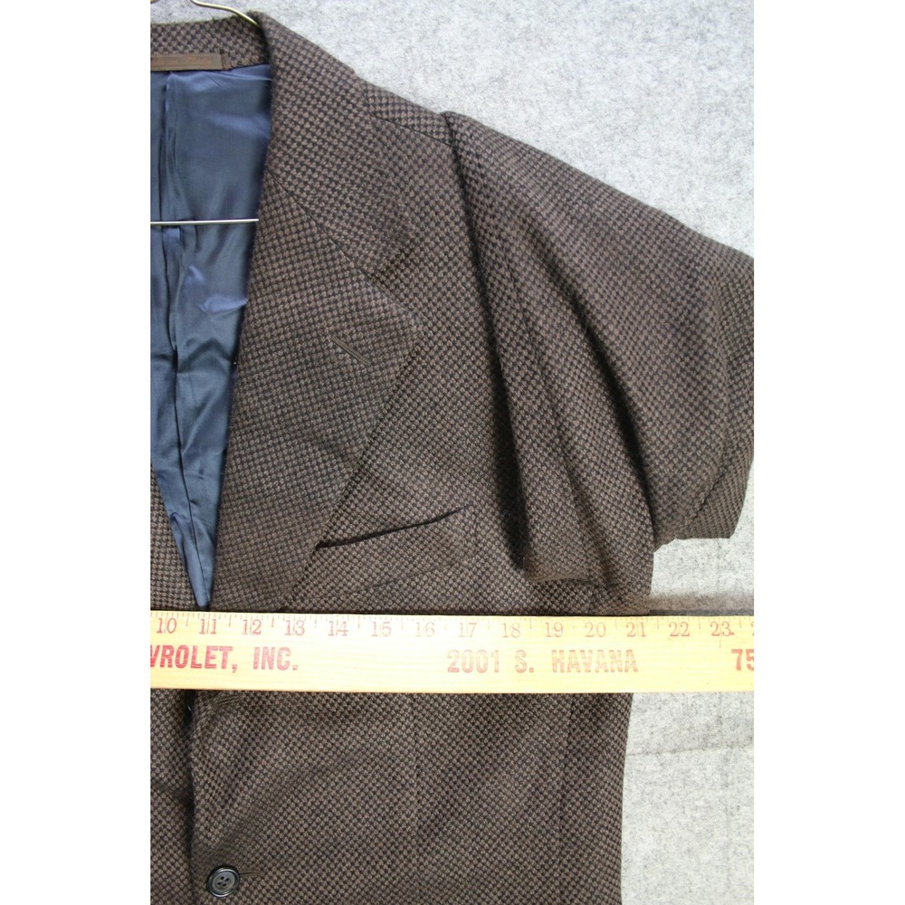 VTG Valentino Boutique Blazer Men 38R Brown Check Pure Cashmere Sport Coat Italy - Picture 13 of 16